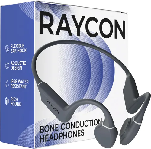 Vista 10 de Raycon Auriculares de conducción ósea, auriculares deportivos Bluetooth de oreja abierta con micrófono, auriculares resistentes al agua IP68