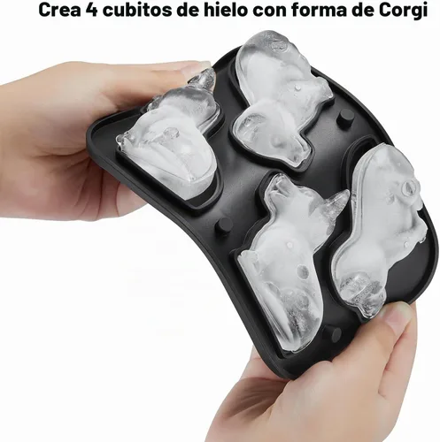 Vista 5 de ACOOKEE Bandeja de hielo 3D Corgi para perros con formas divertidas, regalos novedosos para mamá y papá de Corgi para amantes de los perros, lindo