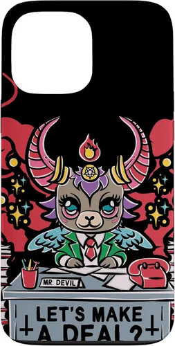 Vista 23 de Funda para iPhone 16 Kawaii Pastel Goth Make A Deal Baphomet Aesthetic Nu Cute Case