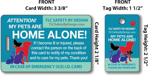 Vista 3 de My Pets are Home Alert - Tarjeta de identificación médica con tarjeta de identificación médica para perros y gatos con lista de llamadas