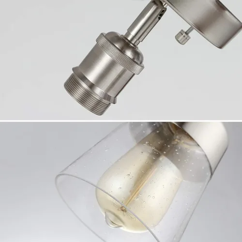 Vista 6 de Moderna lámpara de cristal empotrada, mini pantalla de vidrio transparente semirempotrada, lámpara de techo para pasillo, sala de estar, dormitorio