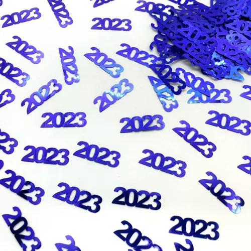 Vista 15 de Confeti Año 2023 Negro - Paquete al por menor #7620 QS0