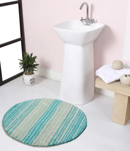 Vista 52 de Home Weavers Gradation Collection - Alfombra de baño 100% algodón, suave y absorbente, antideslizante, lavable a máquina, rectangular, 17 x 24 Beige