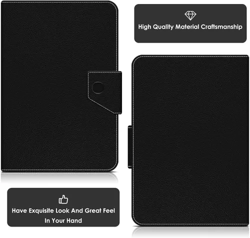 Vista 4 de DETUOSI Funda universal para tableta de 7.0 pulgadas, funda para tableta Android de 7 pulgadas, funda protectora portátil de viaje de piel sintética