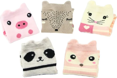 Vista 3 de HzCojulo - Medias de algodón para niñas pequeñas y grandes, 5 pares