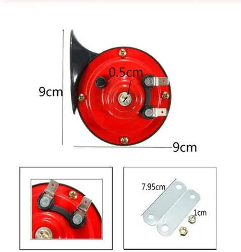 Vista 5 de Bocina de tren de 300 dB para camiones de aire fuerte, cuerno de caracol eléctrico, cuerno de caracol de motocicleta para automóvil y motocicleta