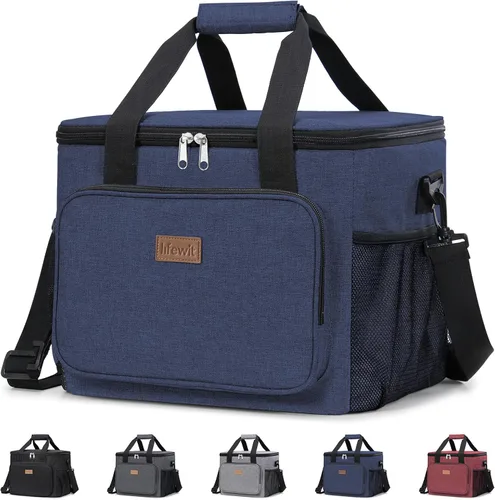 Vista 10 de Lifewit Lonchera mediana aislada, suave y refrigerante, para adultos, hombres y mujeres, color negro, 12 latas (9L)
