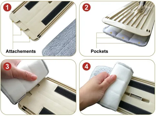 Vista 7 de Cabezales de repuesto de mopa de microfibra a prueba de balas, almohadillas lavables para limpieza de suelos compatibles con Tethys y la mayoría
