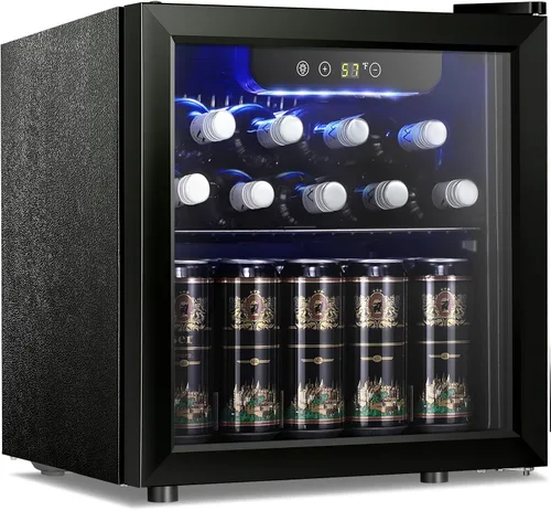 Vista 12 de Antarctic Star Mini refrigerador de 18 litros de 24 latas, refrigerador de bebidas con compresor silencioso, luz LED, refrigerador pequeño