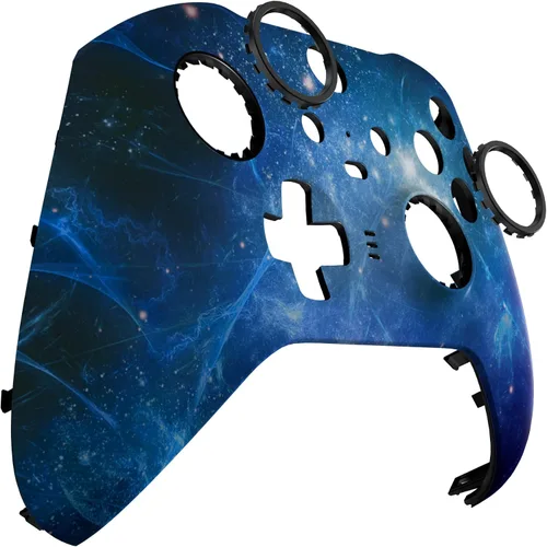 Vista 7 de eXtremeRate Blue Nebula Replacement Faceplate Cover for Xbox One Elite Controller Series 2 (Model 1797), Soft Touch Front Housing Shell Case &