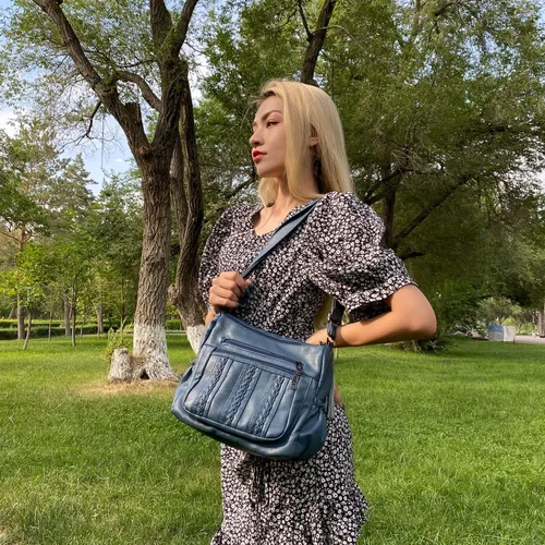 Vista 6 de ELDA Monederos para mujer, de piel sintética suave, bolso cruzado con múltiples bolsillos