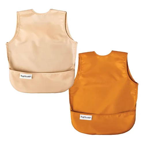 Vista 19 de Tiny Twinkle Baberos para bebé a prueba de desorden Paquete de 2 baberos impermeables para comer Delantal de bebé para alimentación, lavable a