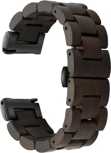 Vista 2 de Correa de 0.78 pulgadas compatible con Samsung Galaxy Watch/Gear S2 S3/Active/Active 2, correa de acero inoxidable de madera natural para Samsung