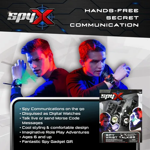 Vista 2 de SpyX / Spy Wrist Talkies. 8-1 Walkie Talkies multifuncional Toy Spy Watch para niños. Reloj espía de radio bidireccional manos libres para agente