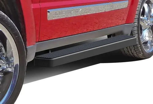 Vista 7 de APS Estribos de acero inoxidable con recubrimiento en polvo negro de 5 pulgadas, barras Nerf para Jeep Liberty 2008-2013