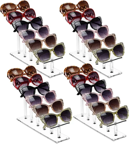 Vista 12 de MOOCA 3 Tier Premium Acrylic Eyewear Display Stand, Sunglasses Rack Holder, Sunglasses Stand, Eyewear Organizer for Eyeglasses, 5 in H 3-tier