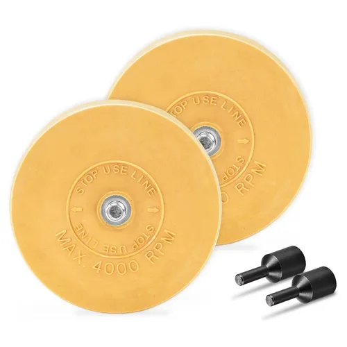 Vista 12 de EWK 2 ruedas dentadas huecas para borrador, rueda removedor de goma para amoladora, ideal para adhesivos, rayas y eliminación de calcomanías