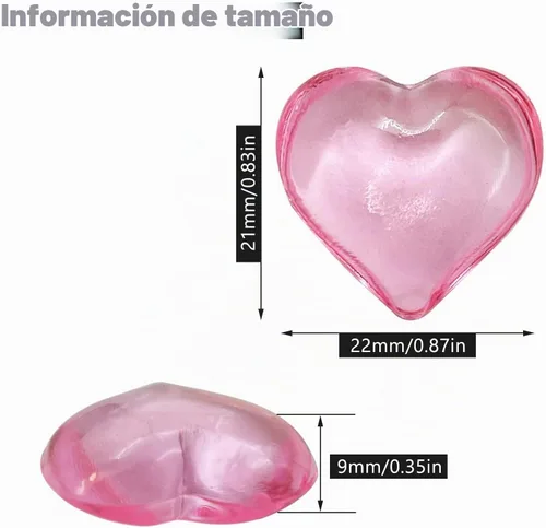 Vista 4 de 200 corazones acrílicos rosados, relleno de jarrón de 0.866 in, decoraciones para el día de San Valentín, decoración de mesa de corazón de plástico