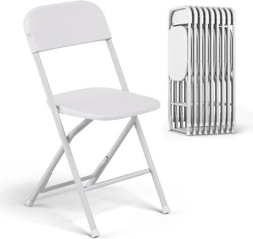 Vista 13 de Magshion Sillas plegables de plástico, paquete de 4 sillas de comedor plegables para bodas, fiestas, eventos, exteriores, interiores, silla ligera