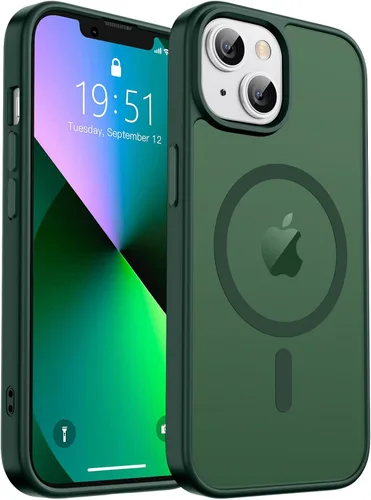 Vista 373 de zapica Funda magnética para iPhone Air, con protector de pantalla de vidrio templado, compatible con MagSafe, translúcida mate, a prueba de golpes