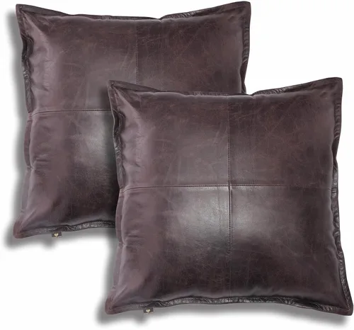 Vista 113 de Funda de almohada de cuero de cordero 100% cuero de cordero – Funda de cojín para sofá – Fundas decorativas para sala de estar y dormitorio, cuero