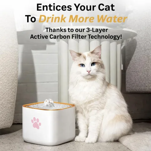 Vista 2 de Fuente de agua para gatos, fuente de agua para perros, dispensador de agua para interiores, dispensador automático de agua para gatos de 3 litros