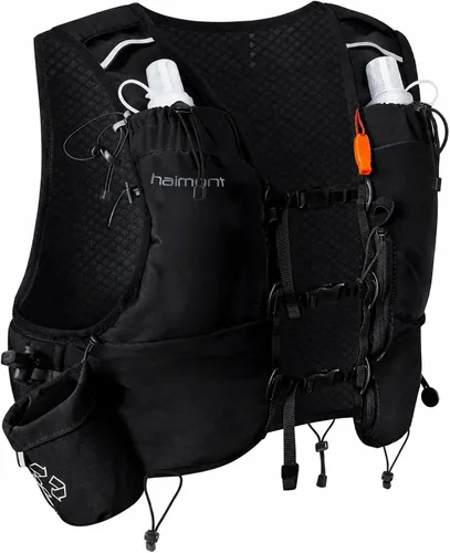 Vista 15 de Haimont 8L Trail Running Hydration Vest with Soft Flasks 2L Bladder Compatible, Bounce-Free Fit, Front Storage, Pole Loops, Whistle
