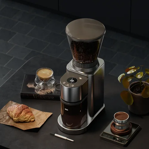 Vista 7 de Molinillo eléctrico de café con 24 ajustes de molienda precisos, temporizador digital de 40 segundos para prensa francesa, expreso y vertido por