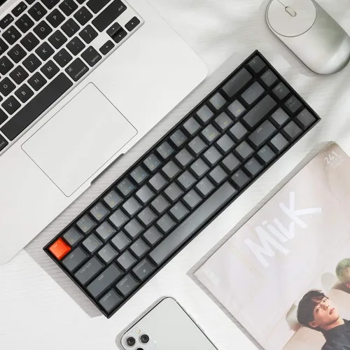 Vista 3 de Keychron K6 Teclado mecánico inalámbrico con Bluetooth 5.1con cable intercambiable en caliente, 65% compacto RGB de 68 teclas, interruptor marrón