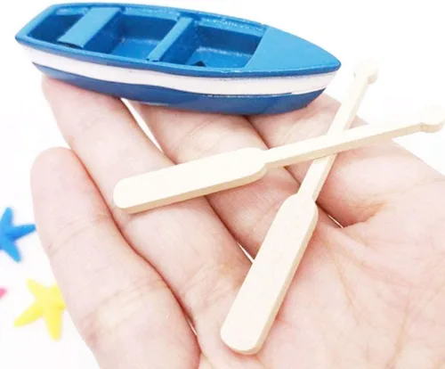 Vista 2 de 5 piezas mini figurita marina mini barco de pesca miniatura musgo micro paisaje barco adornos náutico paisaje decoración para bricolaje manualidades