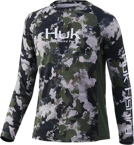Vista 16 de HUK Camisa unisex de camuflaje Pursuit para niños Camisa de manga larga para niños Sotavento de roble musgoso