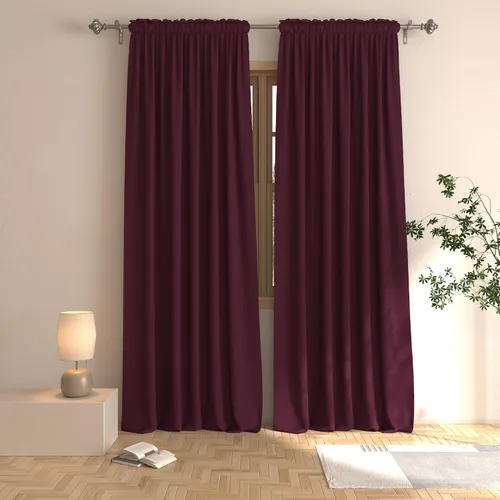 Vista 59 de UPOPO Cortinas beige de 45 pulgadas de largo para oscurecer la habitación, paneles de cortina para ventana, bolsillo para cortinero, cortinas