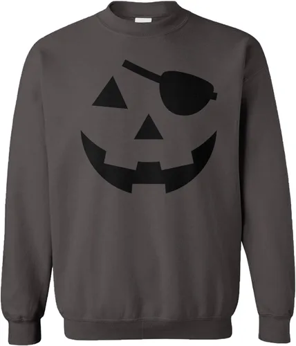 Vista 4 de Pumpkin Face - Sudadera unisex con cuello redondo para Halloween Negro - Traje de esqueleto