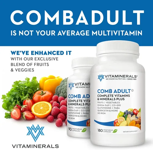 Vista 5 de Vitaminerals CombAdult - Fórmula integral de vitaminas y minerales Sin OMG Cápsulas vegetales (90)