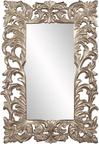 Vista 19 de Howard Elliott Chateau Rectangular Hanging Wall Mirror, Scroll Work Frame, Black, 31.5 x 42 Inch