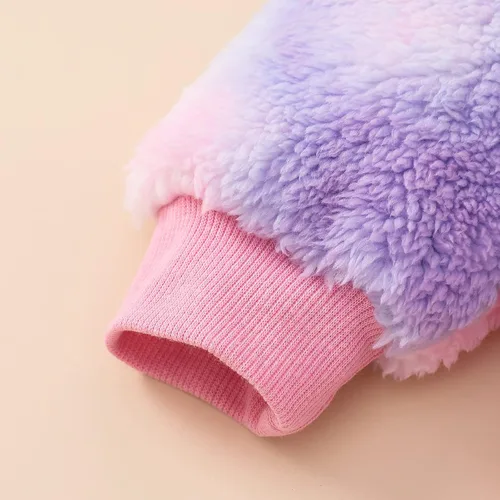 Vista 7 de MIEKISA Chaqueta con capucha para bebés y niñas, ropa de abrigo con cremallera teñida