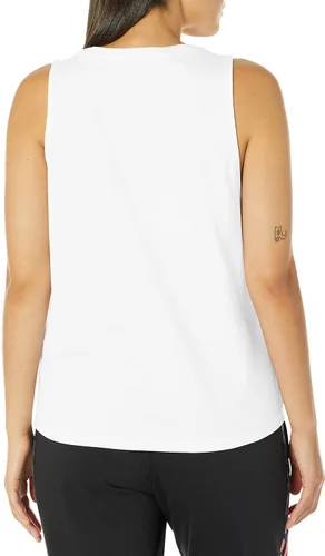 Vista 4 de adidas Essentials - Camiseta sin mangas con logotipo grande para mujer Negro-blanco