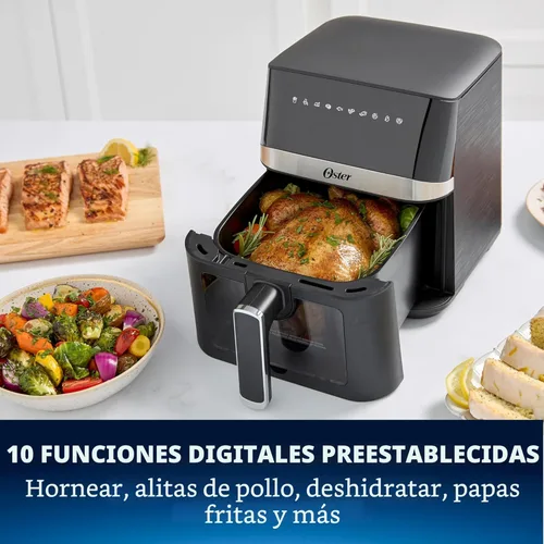 Vista 2 de Oster Freidora de aire compacta, freidora digital de 4 cuartos de galón con ventana, freidora de aire de encimera fácil de usar
