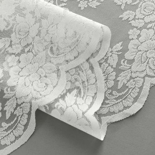 Vista 5 de Kotile Cortinas de encaje marfil para ventana, diseño floral rústico de 26 Blanco