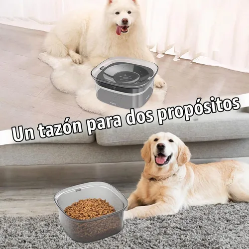 Vista 7 de UPSKY Cuenco de agua para perros de 70 onzas, alimentador lento para beber negro (C-BLACK)