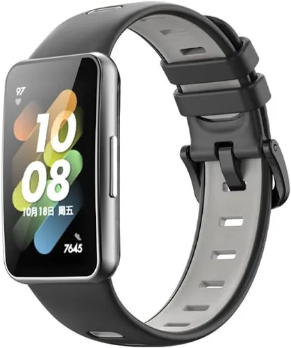 Vista 5 de Correa deportiva compatible con Huawei Band 7, KangPlus - Correa de repuesto deportiva de silicona ajustable y cómoda compatible con Huawei Band 7