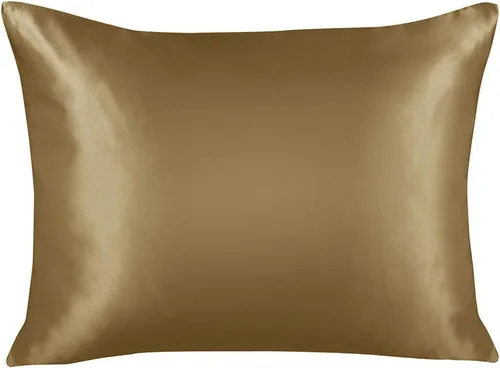 Vista 45 de ShopBedding - Lujosa funda de almohada de satén para el cabello, 2 unidades, satinada, estándar, con cremallera, estampado de cebra marrón