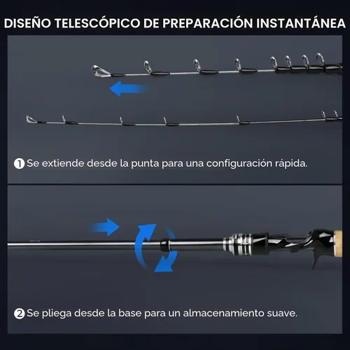 Vista 4 de KastKing Megatron - Cañas de pescar telescópicas de titanio y cañas de pescar, IM7 de grafito con punta sólida de titanio, sistema de transición
