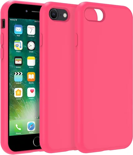Vista 20 de Funda de silicona prémium para iPhone SE/8/7, con forro de microfibra suave antiarañazos, a prueba de golpes, color negro, iPhone SE/8/7