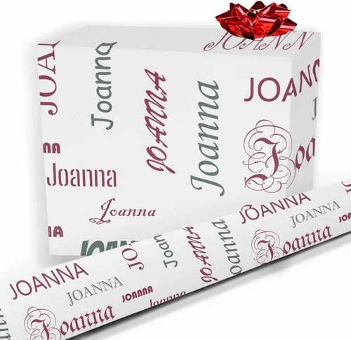 Vista 10 de Nombre personalizado en papel de regalo, rollo de papel de regalo personalizado con texto, regalo personalizado, unisex, adultos, hombres, mujeres