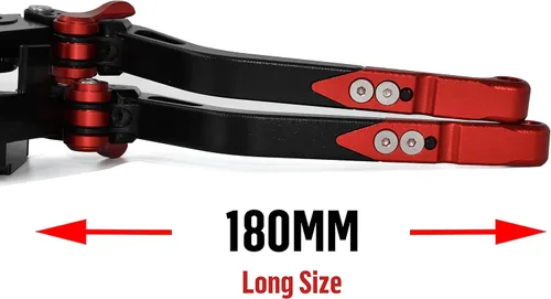 Vista 4 de ESPEEDMTC para Kawasaki Ninja H2 H2R 2015-2020 Aleación de aluminio modificada CNC Accesorios de palanca de embrague de freno de tamaño largo (rojo)