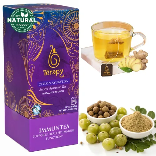 Vista 17 de Térapy Té de Manzanilla de Ceilán Bolsas de té de hierbas orgánicas USDA Ingredientes ayurvédicos 100% naturales incluyendo manzanilla orgánica