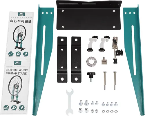 Vista 7 de Soporte de rueda para ruedas de bicicleta, herramienta profesional de mantenimiento de ruedas de bicicleta, soporte de truing de rueda de bicicleta