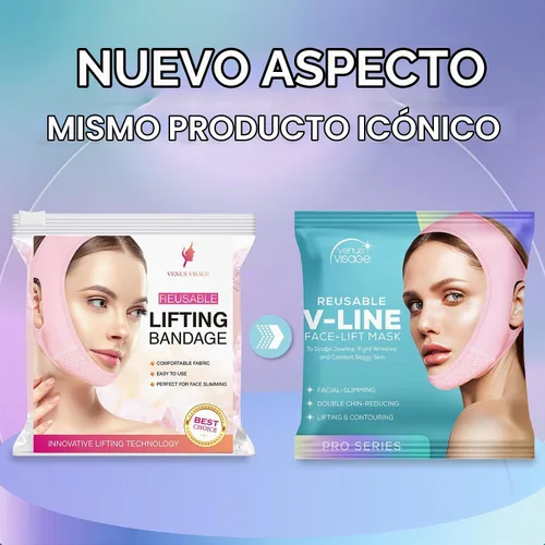 Vista 8 de Venus Visage Correa de elevación facial para definición de línea de mandíbula, correa de barbilla reutilizable para dormir, esculpe visualmente