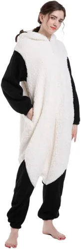 Vista 3 de SimZoo Pijama de animal para adultos, disfraz de cosplay de animales para hombres y mujeres, ropa de dormir unisex de una sola pieza